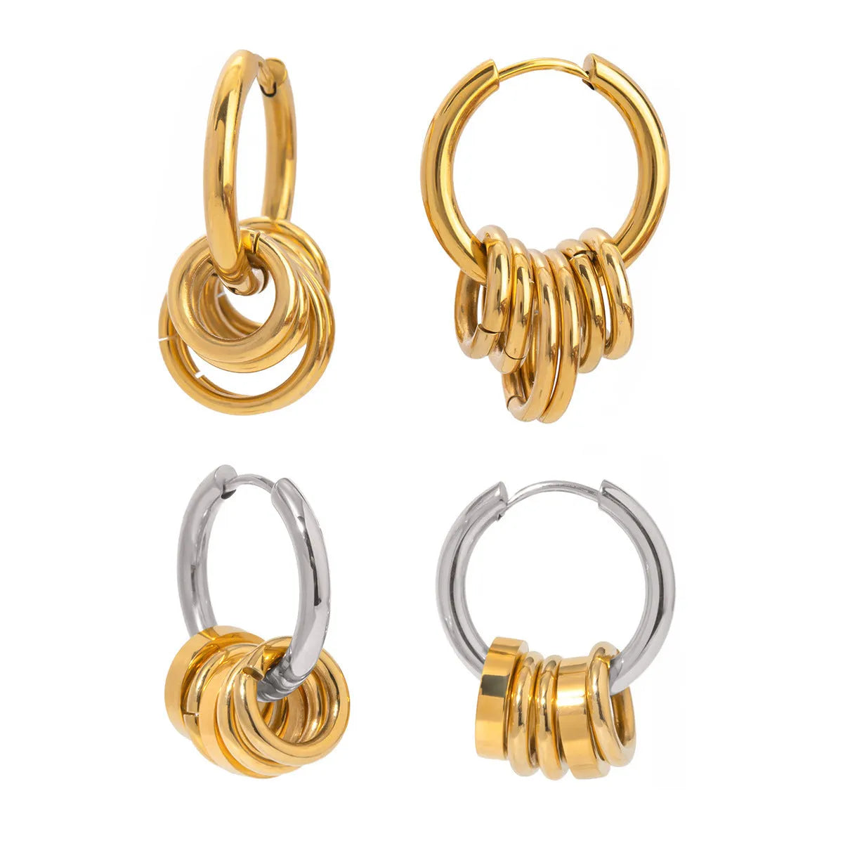 Stainless steel electroplated earrings with colour matching in ins style design for unisex wear