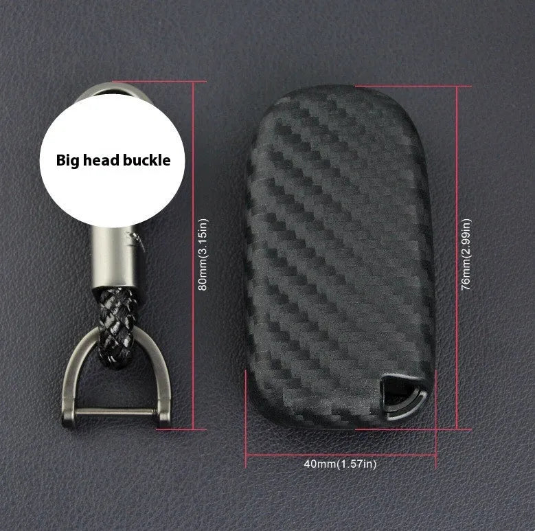 Carbon fibre silicone car key case for Dodge Chrysler Fiat remote key protection