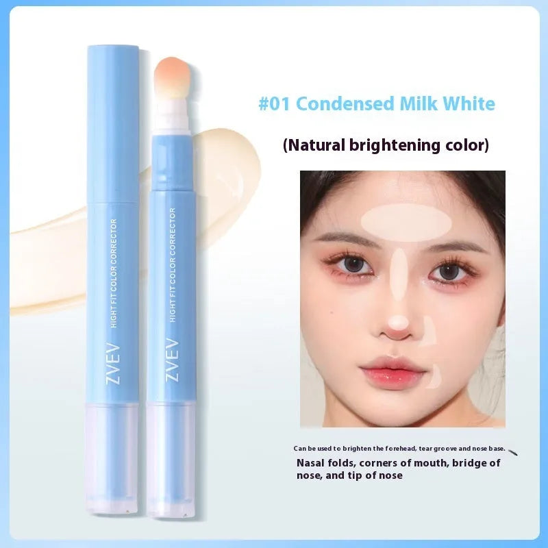 Concealer cream tube with sponge brush applicator in 1.5g size showing three colour options