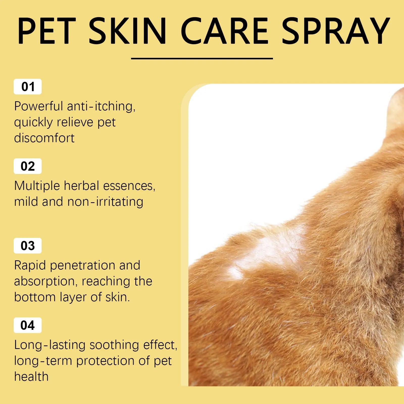 30ml dog skin care spray with silver ion and essential oils on white background