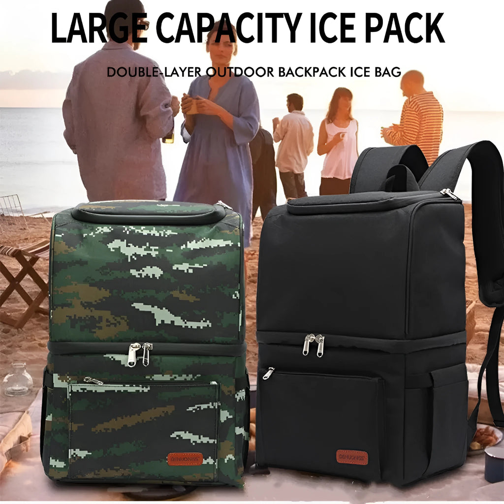 Double layer insulated waterproof picnic backpack with shoulder straps in multiple colour options