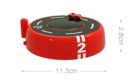 Solar-powered round car air freshener decorative device in black, red or white colour