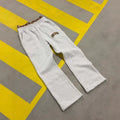 Men's patchwork double waist hip hop loose trousers with elastic polyester fabric and zip fly opening