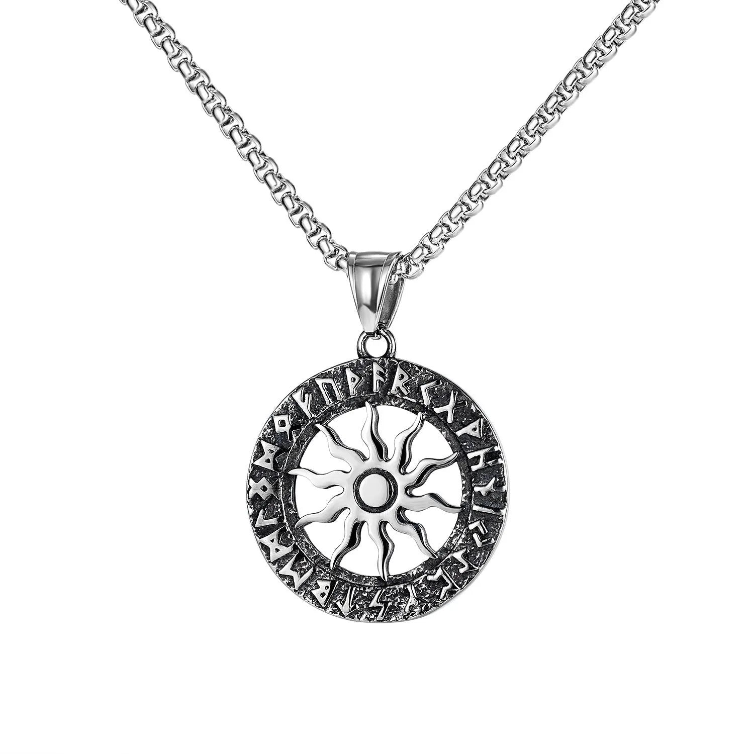 Men's silver stainless steel skull necklace with alloy pendant in sports style