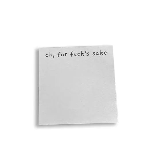 75mm x 75mm square sticky notes with humorous English text designs on coloured paper