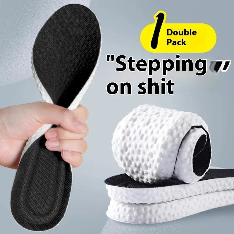 Breathable PU sports insoles in black, grey and orange with trim-to-fit edges for sizes 35-46