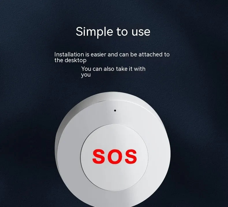 White remote mobile phone alarm emergency button with NB IoT wireless surface-mount design 55x27.4mm