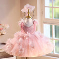Pink Polyester girls piano playing umbrella princess dress for heights 80cm to 150cm