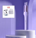 White automatic hair curler with 32mm barrel and AC power plug