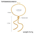Gold electroplated titanium steel necklace and earrings set with tassel details