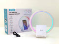 White rectangular Bluetooth speaker with wireless charging top and slim 10mm profile