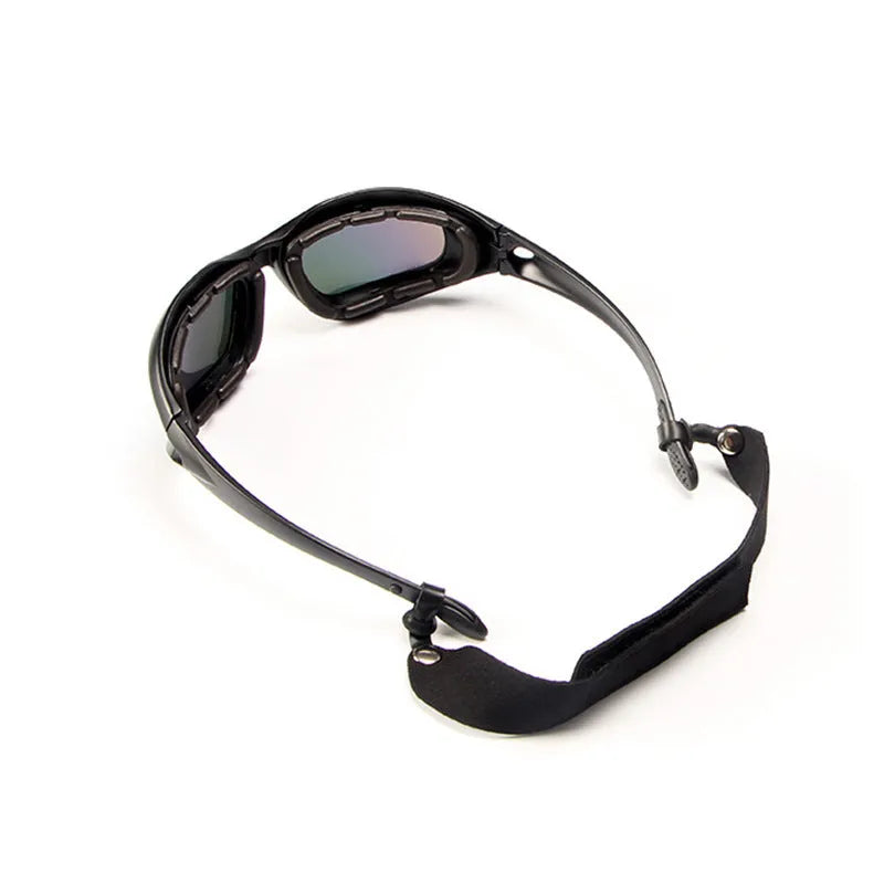 Tactical polarised sunglasses for outdoor cycling with PC frame and dustproof features