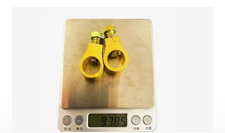 Pure copper battery clamp for 0-gauge automotive battery connections