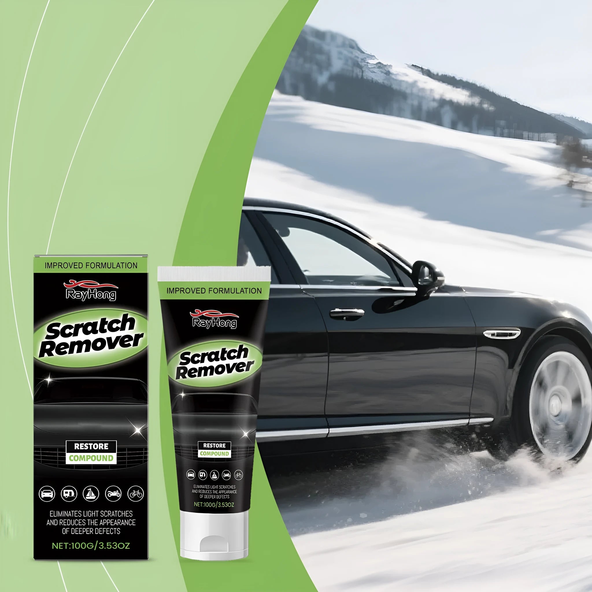 100g car scratch recovery cream tube with calcium carbonate formula for paint surface marks