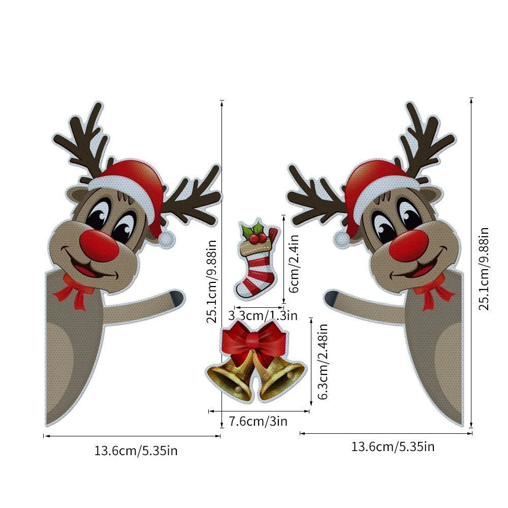 Christmas elk bell magnetic luminous reflective bumper stickers for car decoration in YFC002 colour