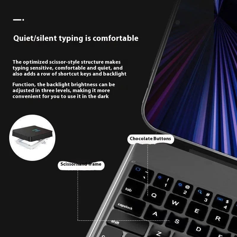 Bluetooth wireless keyboard with magnetic protective cover for iPad Pro and iPad Air in various colours