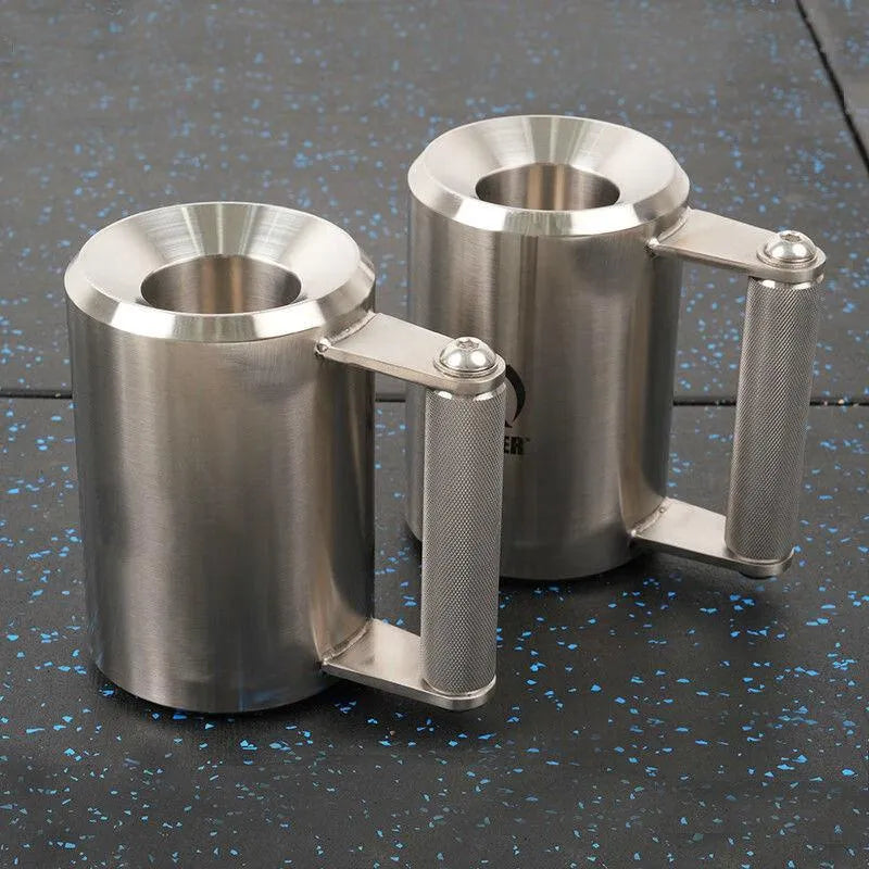 Silver stainless steel dumbbell cup weighing 8kg for adjustable weight training equipment