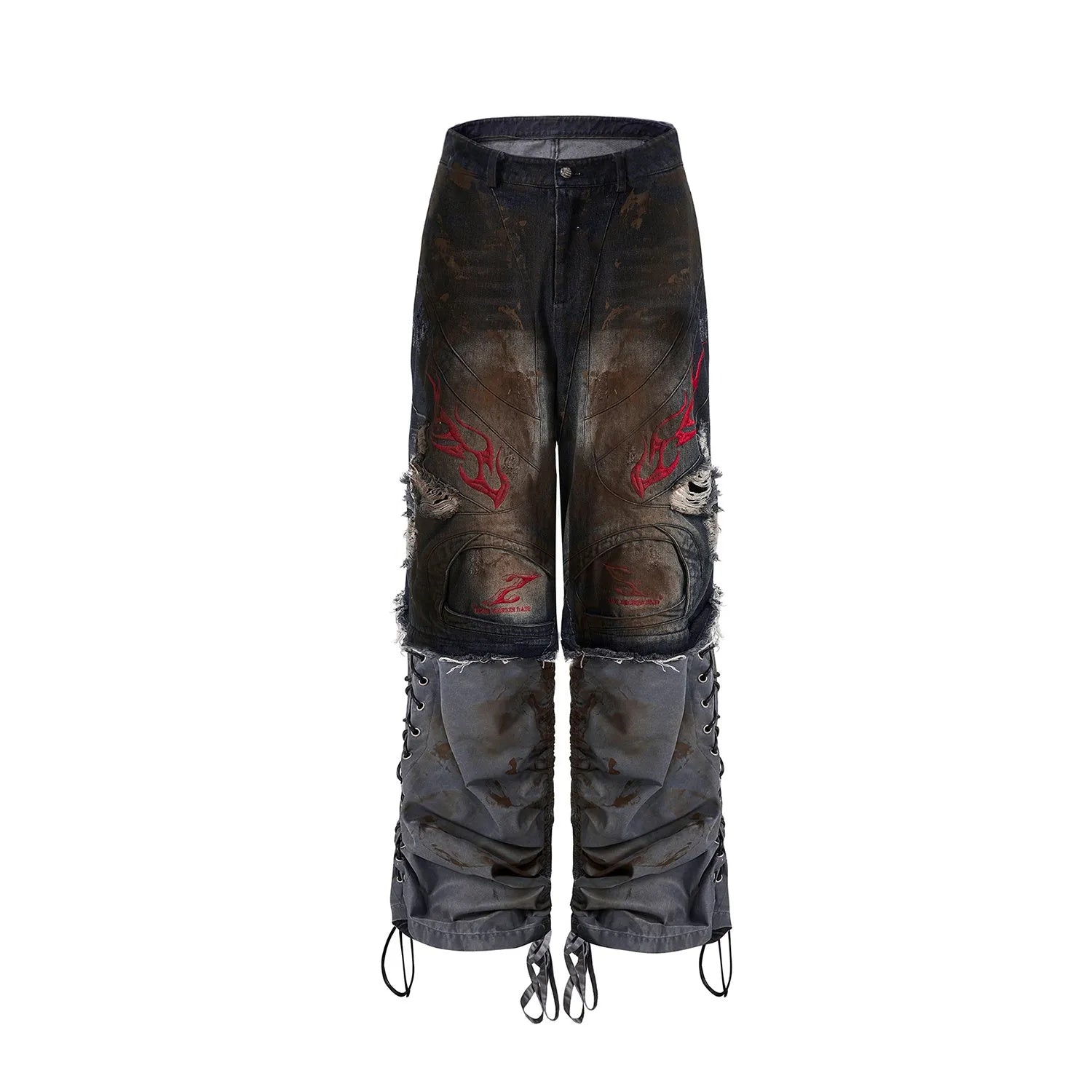 Men's retro jeans with detachable trousers legs in wide leg denim