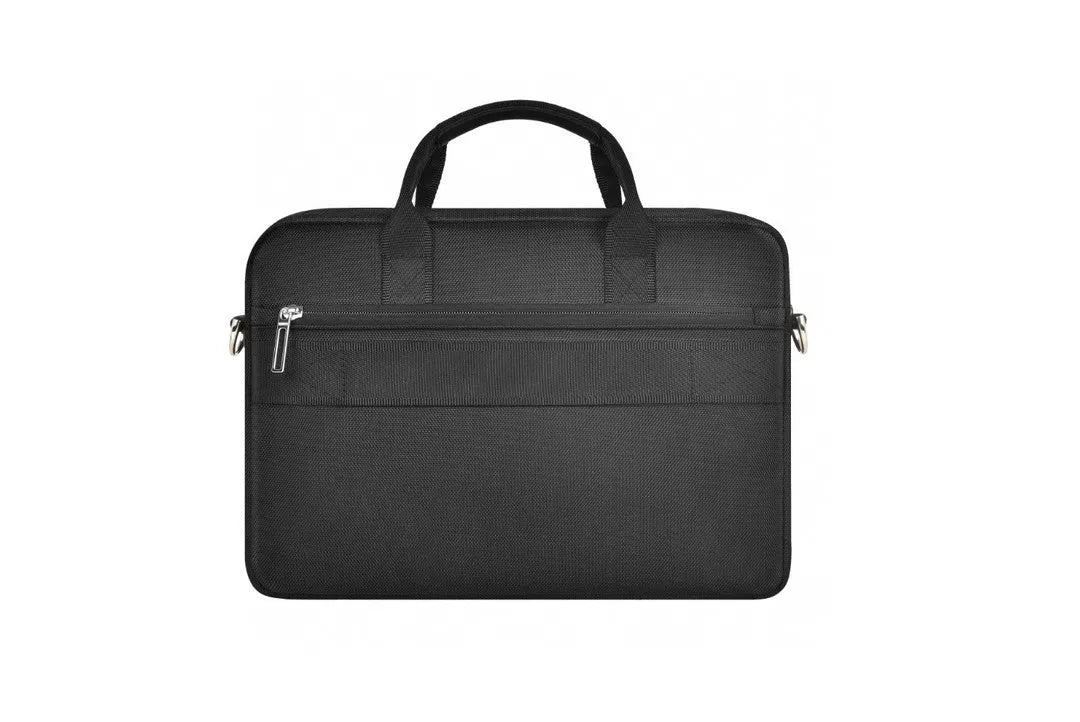 Black Oxford cloth computer handbag with multiple compartments for 14-inch or 15.6-inch laptops and accessories