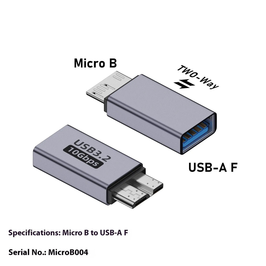 Micro B adapter cable for data transfer and charging between Type C, USB and Micro B devices