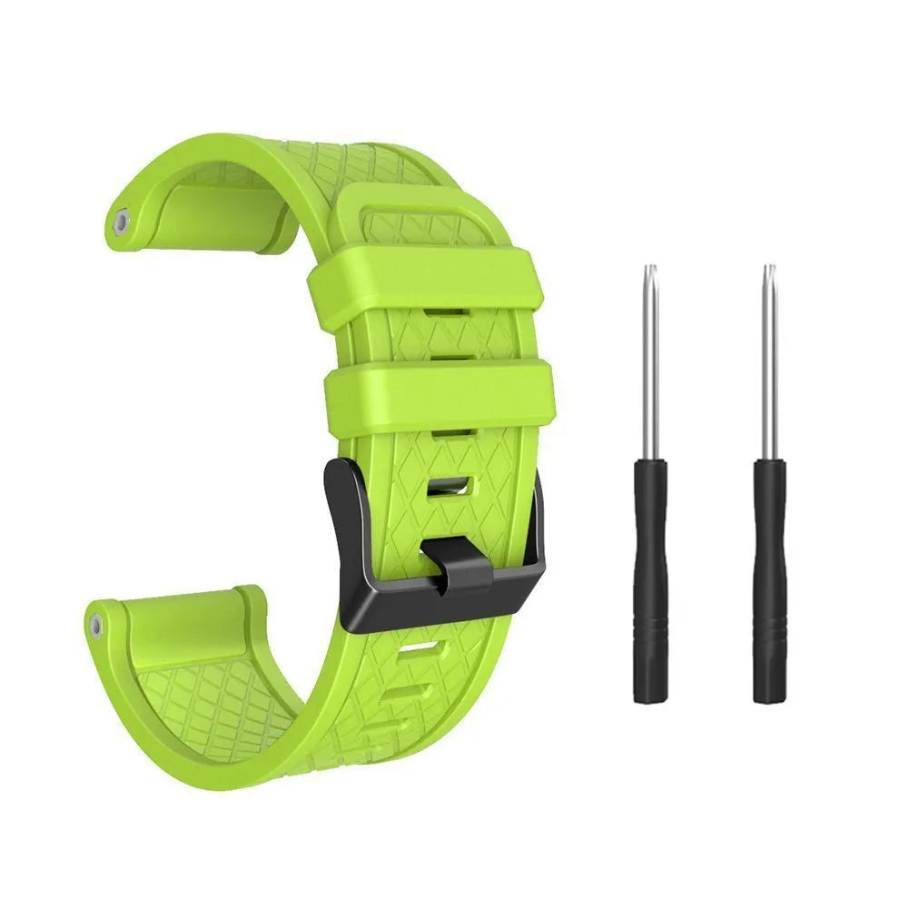 Jiaming compatible 26mm silicone sports watch strap shown in multiple colour options