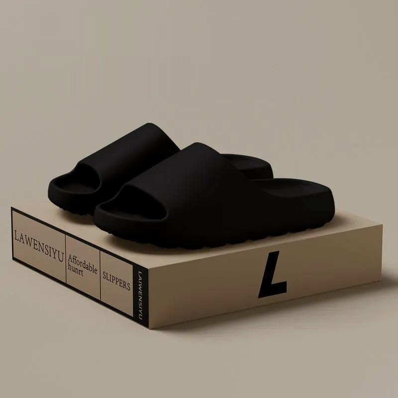 Women's thick-sole beach slipper in a choice of colours, showing EVA injection-moulded construction.