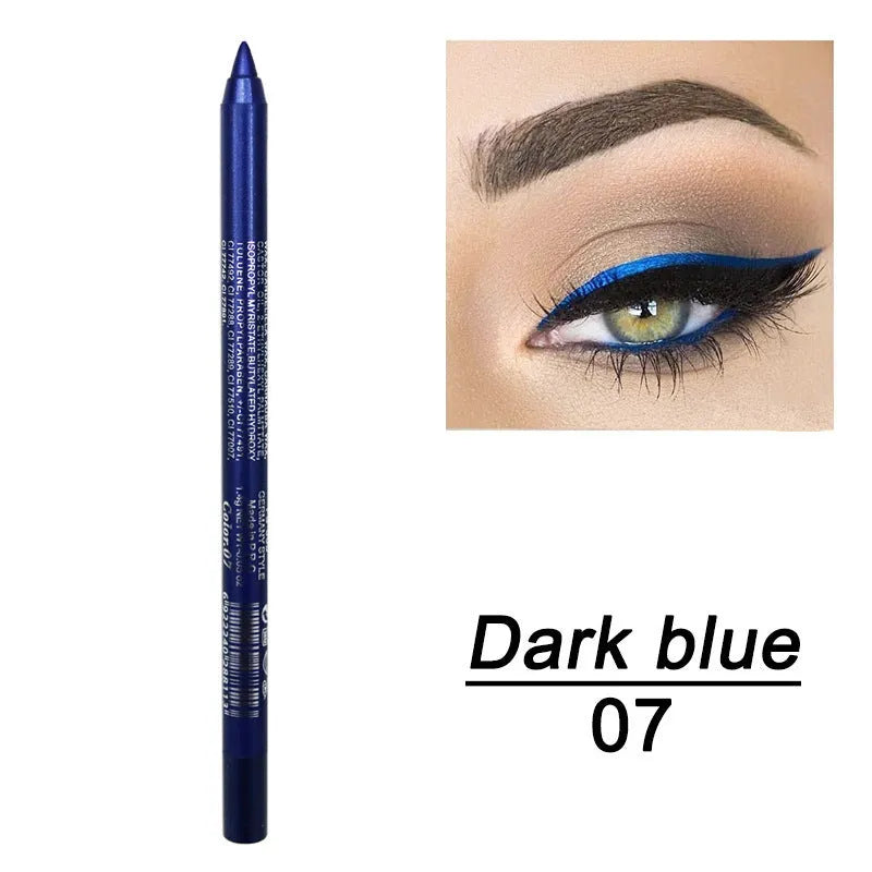 Dual use gel eyeliner pen waterproof sweat proof in 14 colours including black and espresso