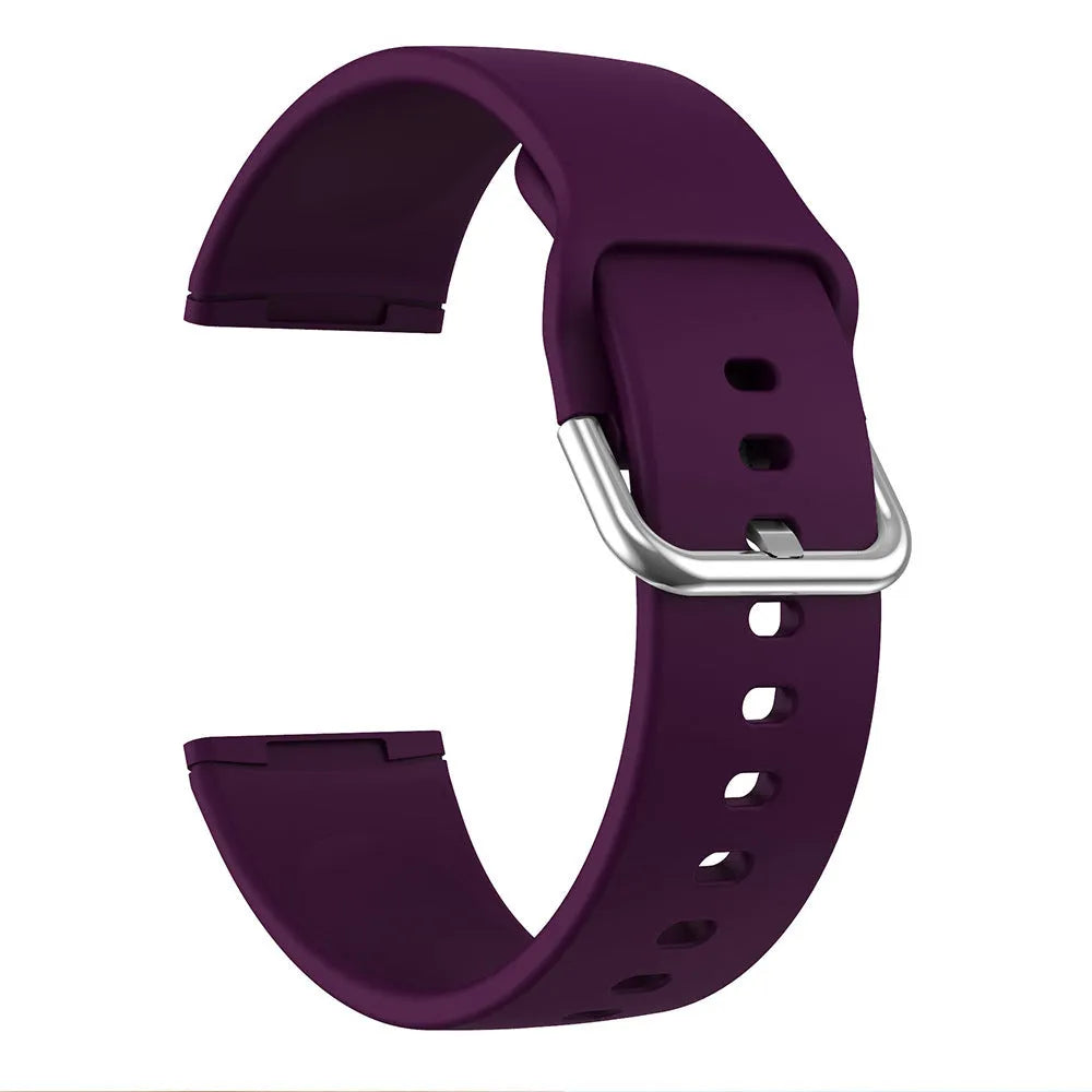 Fitbit Versa 3 Sense 2 replacement silicone strap with silver buckle in multiple colour options