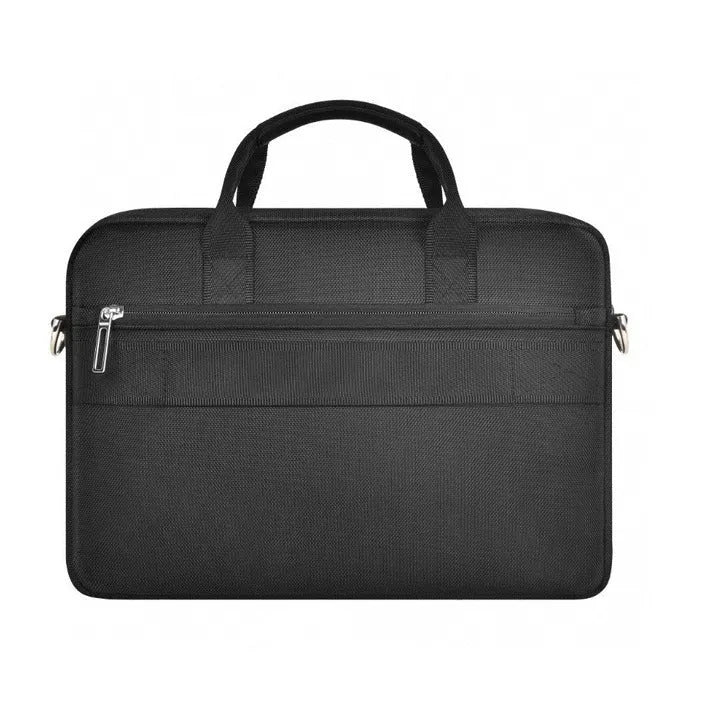 Black Oxford cloth computer handbag with multiple compartments for 14-inch or 15.6-inch laptops and accessories