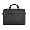 Black Oxford cloth computer handbag with multiple compartments for 14-inch or 15.6-inch laptops and accessories