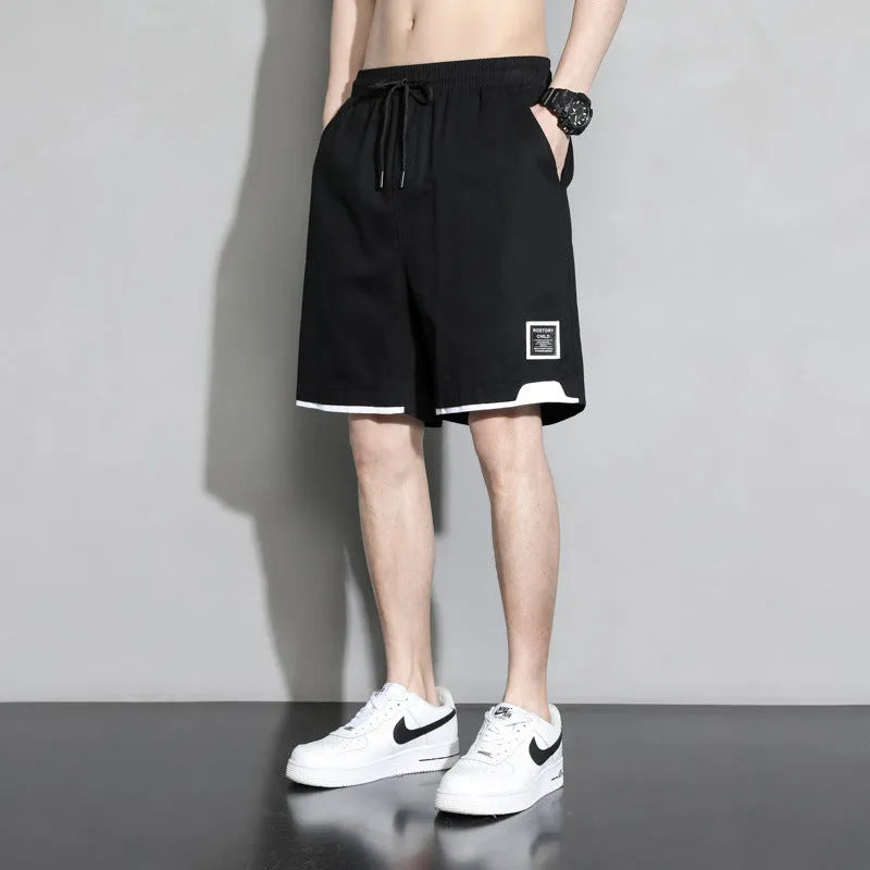 Japanese style cotton shorts for teenage boys in plus sizes with mid waist design