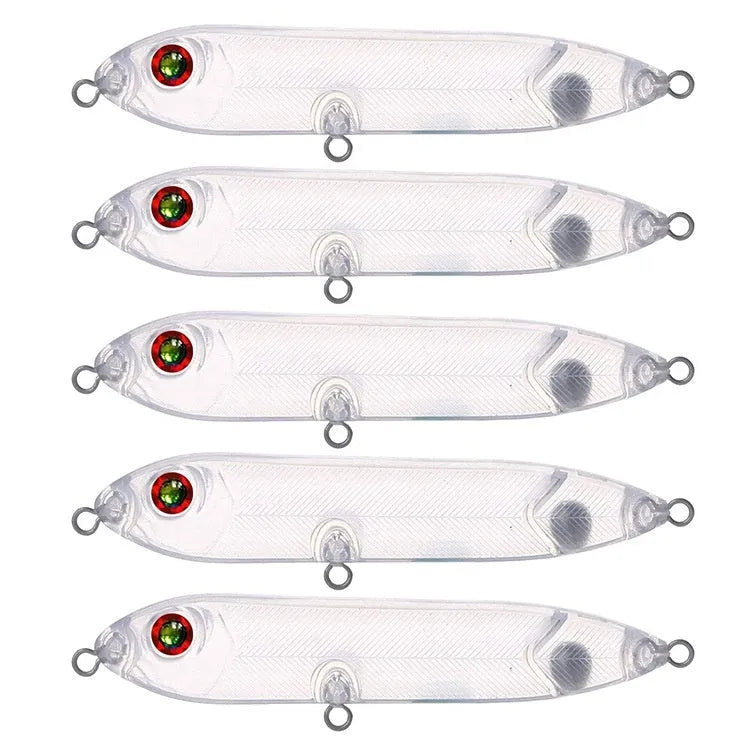 Transparent 9.5cm long blank hard plastic fishing lure body for DIY bait making