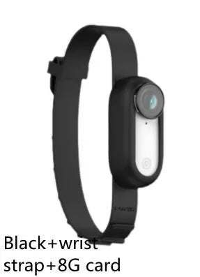 Black silicone pet collar camera for wireless recording on cats and dogs, USB charging.