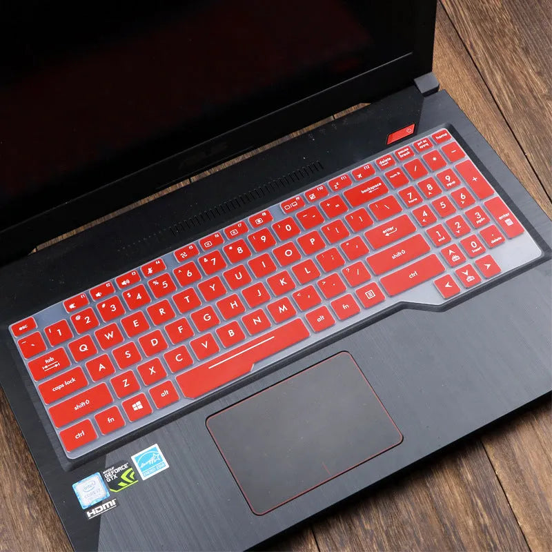 ASUS Flight laptop keyboard protective film cover shown in multiple colour options.