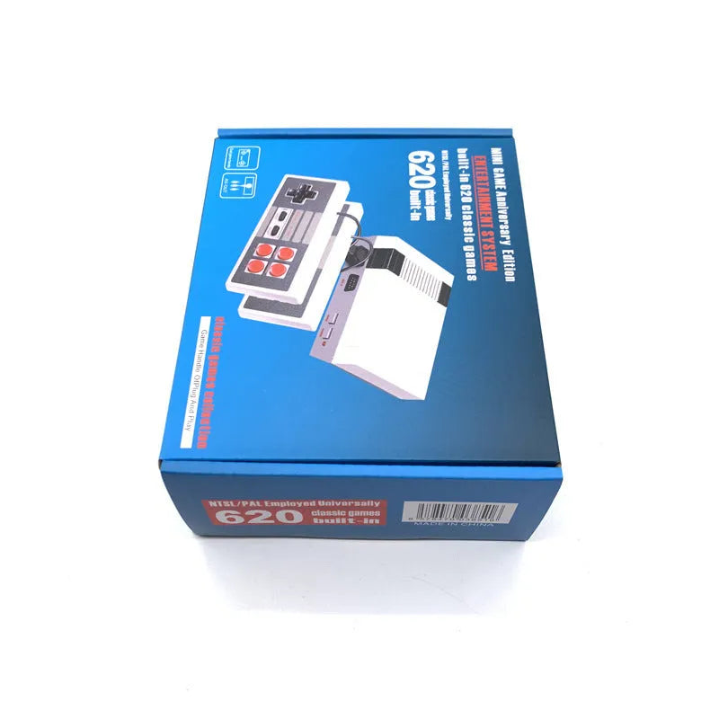 NES 8-bit retro game console with AV interface measuring 18.3cm in length with retro styling