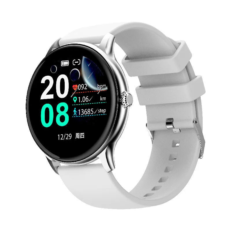 Blood pressure health smart Bluetooth sports watch with 1.28-inch screen on silicone wristband