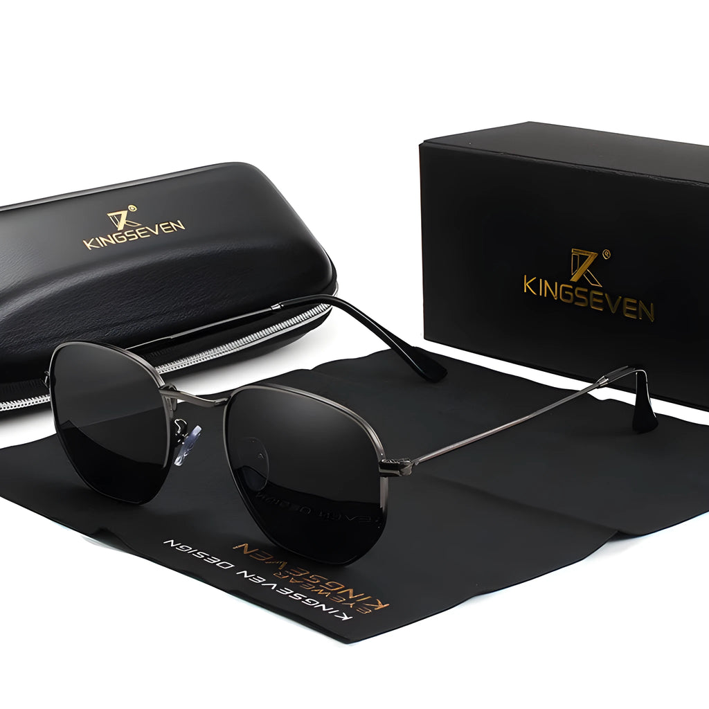 Round retro-style sunglasses for men with a metal frame, shown in various colours including black, blue, and silver mirror.