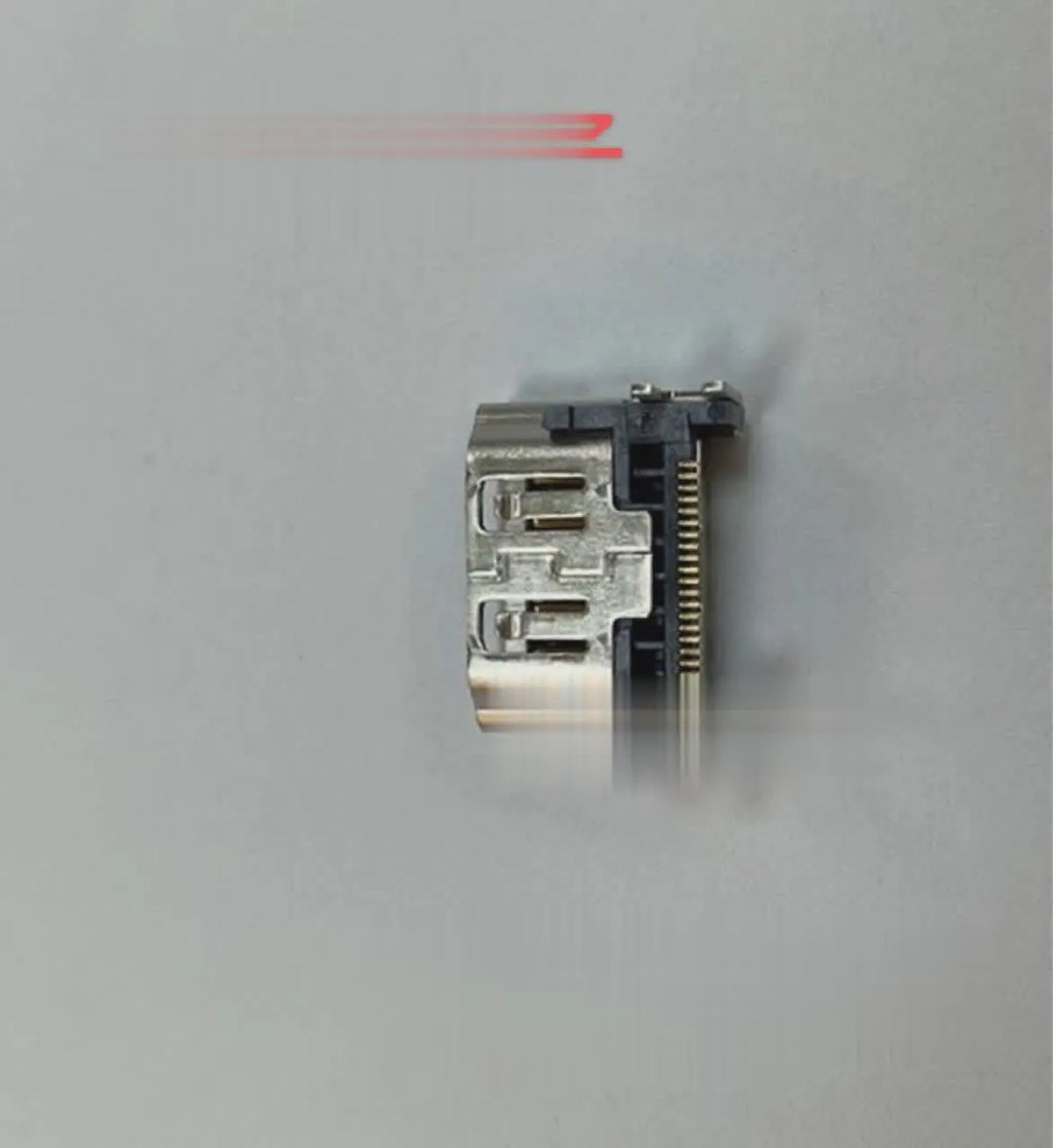 Silver metal HDMI interface socket component for game console accessories and electronic repairs