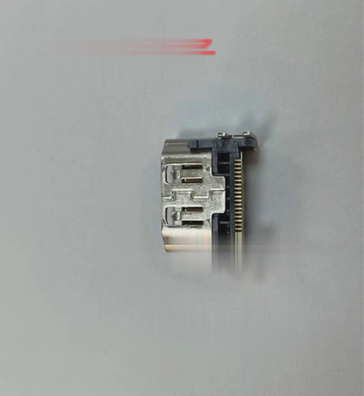 Silver metal HDMI interface socket component for game console accessories and electronic repairs