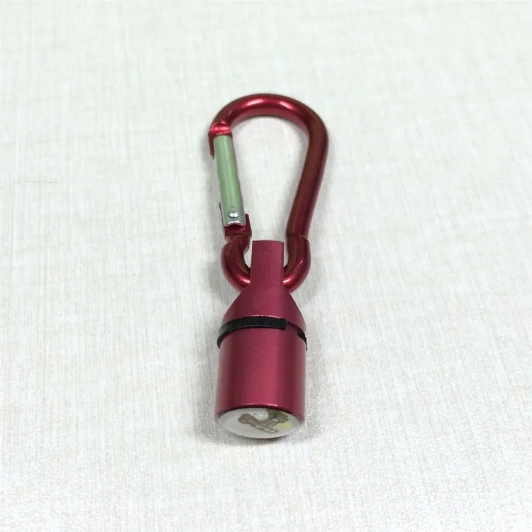 LED pet light in silver with copper alloy body showing 60mm length and 12mm width on a dog collar