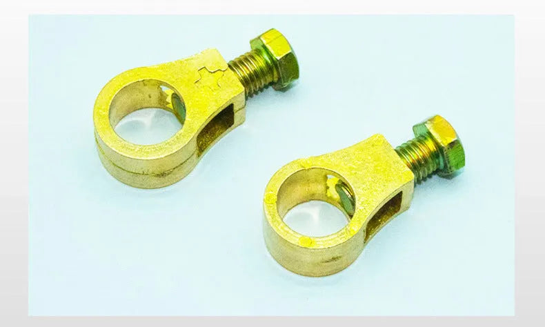 Pure copper battery clamp for 0-gauge automotive battery connections