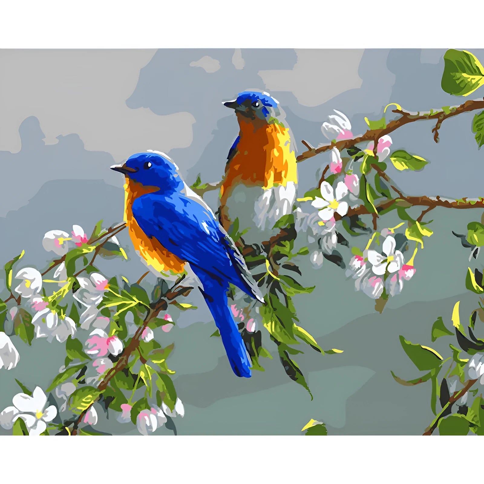 Custom hand-painted animal portrait oil painting on linen canvas with idyllic scenery colours.