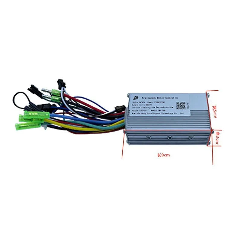 6-tube electric bicycle scooter controller measuring 9x5x3cm for 24V 36V 48V 250-350W systems