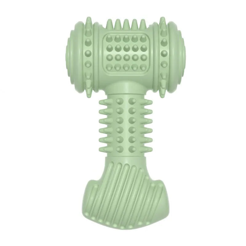 Blue TPR dog chew toy with big-bone shape and textured surface for teeth cleaning