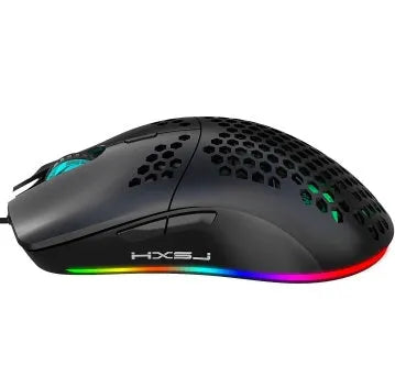 J900 honeycomb shell wired gaming mouse with RGB lighting in black colour