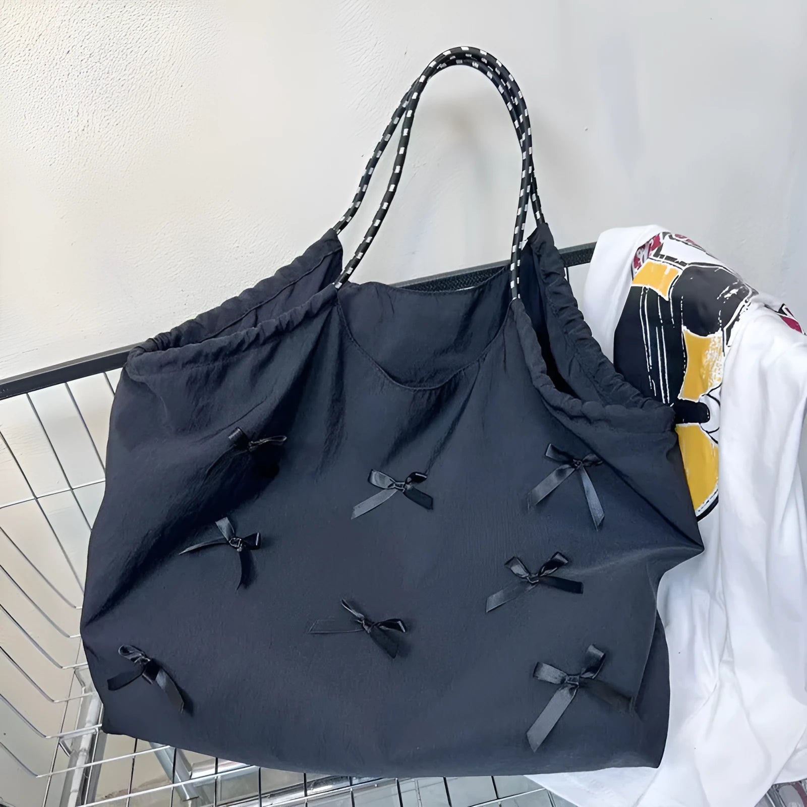 Women's soft Oxford cloth large capacity casual bow bag crossbody shoulder bag Urban Simplicity style