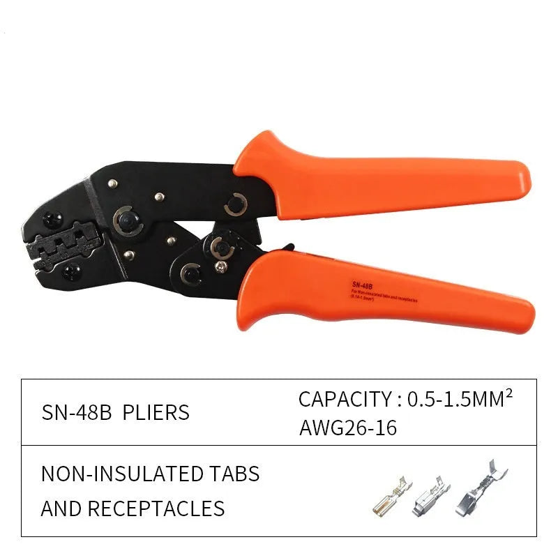 SN-48B portable terminal crimping pliers combination set with four tool pairs and wire crimper