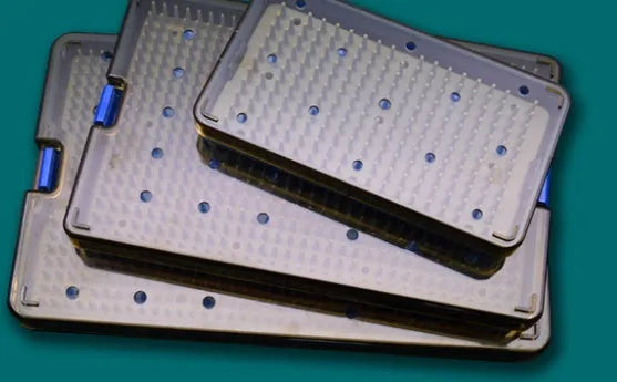 Three silicone disinfection boxes in different sizes (large, medium, small) shown in a single colour for UV sterilisation.