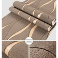 Curve stripe 3D wallpaper roll with deerskin velvet texture in dark brown and light grey colours