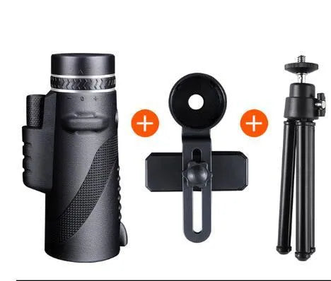 Black HD 40x60 monocular telescope with 40x magnification and waterproof design.